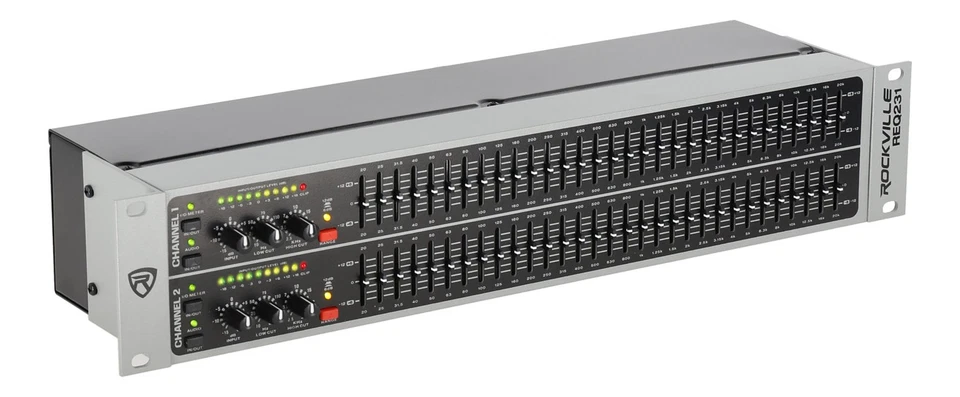 Rockville REQ231 V2 Dual 31 Band 1/3 Octave Graphic Equalizer w/ Sub-Output! - Image 1 of 4
