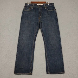 Levis 505 Jeans Mens 34x30 Blue Regular Straight Fit Medium Wash Denim Pants - Picture 1 of 11