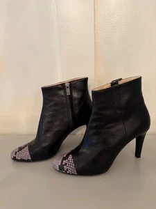 $450 New BRUNO MAGLI *SUELO* Black Nappa Leather BOOTIE Boots Size 8 - Picture 1 of 7