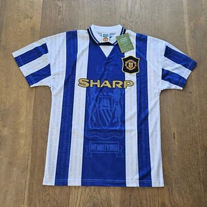 Manchester United MU 1996 Football Jersey Score Draw Soccer Shirt Mens M - Foto 1 di 6