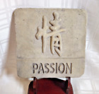 Tablette gravée symbolisme passion chinoise/asiatique/orientale sur pierre avec support mural