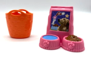 Fisher Price Loving Family Dollhouse Accessory Lot Dog Bowls & Laundry Basket - Picture 1 of 1