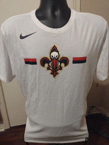 NBA New Orleans Pelicans The Nike Tee Athletic Cut T-Shirt White XL Dri Fit Cover