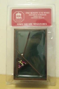 Town Square Miniatures Doll House  Pool Billiard Table & Cue Stand Set Furniture - Picture 1 of 4