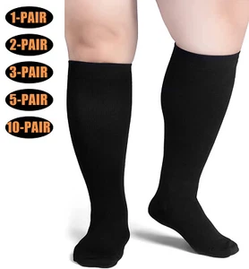Extra Wide Plus Sized Compression Socks For Men & Women Wide Ankle & Calf S-4XL - Picture 1 of 16