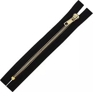 New Brass Metal Closed End Zips Trouser Jeans Pent Zip Zipper 4-8inches Black Uk - Picture 1 of 2