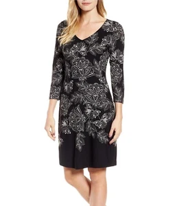 Nuevo con etiquetas Precio de venta sugerido por el fabricante $145 - Vestido corto floral de filigrana TOMMY BAHAMA, negro, talla XS - Imagen 1 de 2