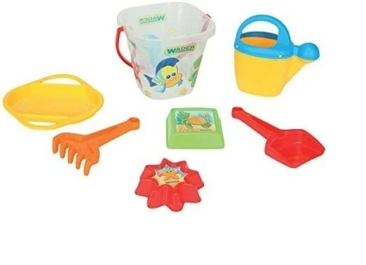 Wader-Sand-Set, 7-teilig, mehrfarbig, ca. 20 cm, Ideal als Geschenk zum kreat - Bild 1 von 1