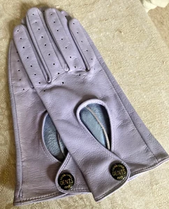 DENTS Thruxton Women's, LEATHER GLOVES, LILAC, Size 7, classic driving style - Picture 1 of 6