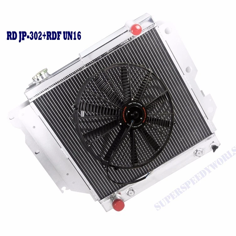 Radiador de rendimiento de 3 núcleos + ventilador de 16" para Jeep Wrangler 87-95 96-06 TJ YJ I4 I6 Foto 1 de 4