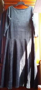 New! Women's Dress Black Velvet cotton polyester full length 3/4 sleeve -Paragon - Picture 1 of 11