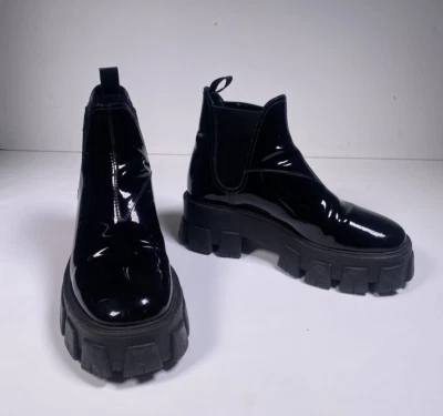Prada Monolith Lug Sole Patent Leather Boots  - Womens 39 / 9 - Image 1 of 4