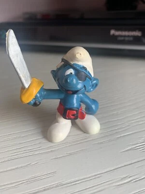 Figura de juguete de PVC Peyo Schleich Pirata Pitufo 1978 Foto 1 de 3