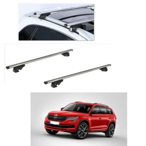 BARRE PORTATUTTO ALLUMINIO SKODA KODIAQ ANNO 2023 CON RAILS CON SERRATURE - Foto 1 di 9
