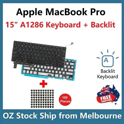 Keyboard for Apple MacBook Pro 15" Unibody A1286 2009 2010 2011 2012 Backlit US - image 1 of 2