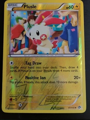 Black & White Legendary Treasures Plusle 47/113 HOLO UNCOMMON Pokemon SUPER RARE - Image 1 of 2