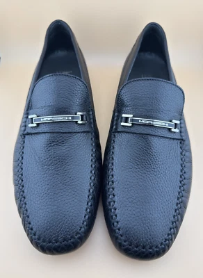 全新 Moreschi Nassau 黑色鹿皮司机乐福鞋 尺码 11.5 美国意大利制造 — 第 1/4 张图片