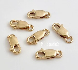 5pcs 10mm 14k gold filled lobster claw clasp closure with open jump ring F36g - Picture 1 of 4