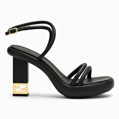 Sandalias de tacón Fendi para mujer de cuero napa Nero talla 37 (precio de venta sugerido por el fabricante $1,190) Foto 1 de 4