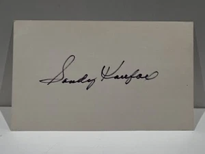 SIGNED SANDY KOUFAX 3x5 INDEX CARD Beautiful AUTOGRAPH - Picture 1 of 1