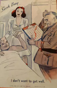 1941 Ex Sup Co Chgo Tarjeta Arcade De Colección Postal Segunda Guerra Mundial Militar Enfermera Bahía Enfermera Humor - Imagen 1 de 3