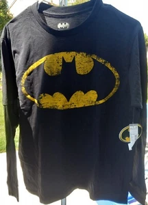 DC Comics BATMAN Distressed Logo Med Longsleeve Shirt - Picture 1 of 7