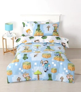 NEW Licensed MINECRAFT Reversible DOUBLE Bed Quilt Duvet Cover Set 100% COTTON - Picture 1 of 2