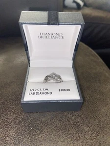 Diamond Brilliance Sterling Silver 1/10 Carat size 7 - Picture 1 of 6