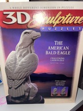 Vtg American Bald Eagle 3D Sculpture Layer Puzzle Milton Bradley COMPLETE READ