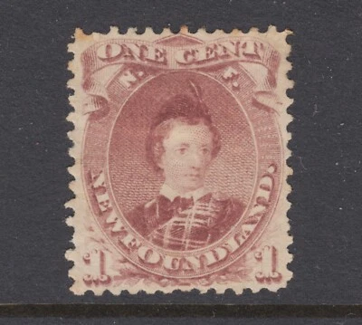 Newfoundland Sc 32A MNG. 1871 1c brown lilac KEVII, no gum, sound, F-VF - Image 1 of 2
