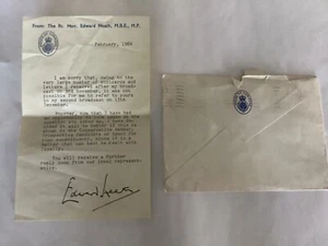 British Prime Minister 1966 signed letter Edward Heath Prime Minister 1970-74. - Picture 1 of 7