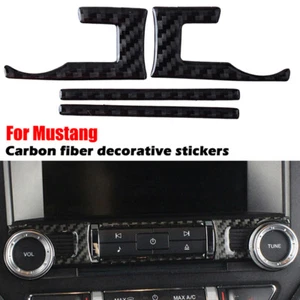Carbon Fiber Interior Sound Equipment Button Trim Fit For Ford Mustang 2015-2021 - Picture 1 of 6