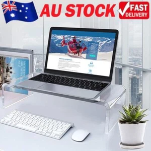 Acrylic Monitor Stand Laptop/PC/Multimedia Monitor Stand Desk for Home Office - Afbeelding 1 van 9