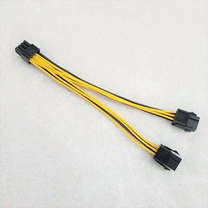 Dual 6 Pin Female to 8 Pin Male PCIe GPU Power Adapter Cable 18AWG 20cm 30cm - Picture 1 of 5