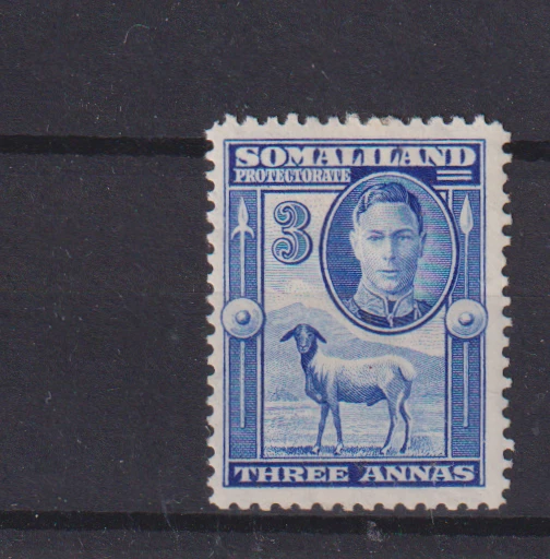 SOMALILAND , 1942,  SG108 TYPE 9  3a BRIGHT BLUE, MH     G.C.V. - Image 1 of 1