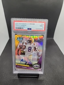 Malik Nabers 2023 Bowman Chrome U 1st RC Auto Refractor /499 PSA 9 - Picture 1 of 2
