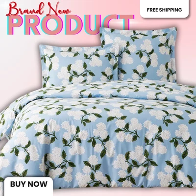 NUEVA Funda Nórdica Rifle Paper Co.Hydrangea Clásica Cool Algodón Percal; ENVÍO GRATUITO Foto 1 de 4