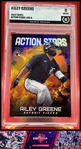2023 Topps Update #AS-8 Riley Greene Action Stars Graded 8 - Picture 1 of 2