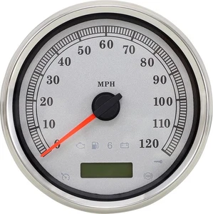 DRAG SPECIALTIES 83104S Electronic Speedometer - Silver - 120 MPH - Picture 1 of 1