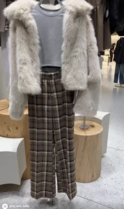 ZARA BNWT 2025. GREEN ECRU WOOL TROUSERS PANTS CHECK. 9205/862/207 - Picture 1 of 10