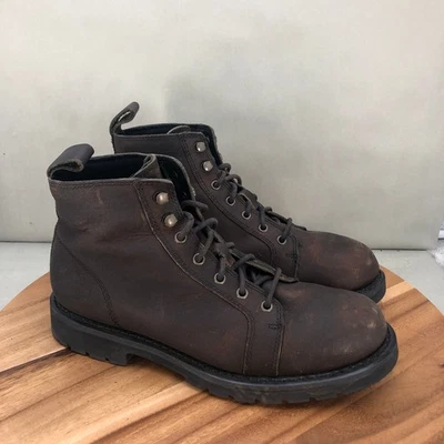 Botas de motocicleta Harley Davidson 5" Gilford para hombre de cuero marrón con cordones talla 10 M Foto 1 de 4