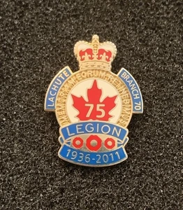 Royal Canadian Legion Branch 70 Lachute 75th Anniversary 1936-2011 Pin - SP11 - Picture 1 of 3