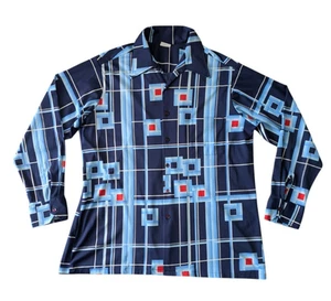 Vintage Don Loper Beverly Hills Blue Disco Shirt XXL Tall Saturday Night Fever - Bild 1 von 8