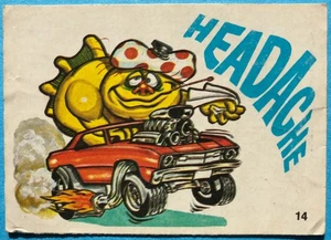 1973 Donruss Fabulous Odd Rods Stickers, Headache #14, VG - Picture 1 of 2