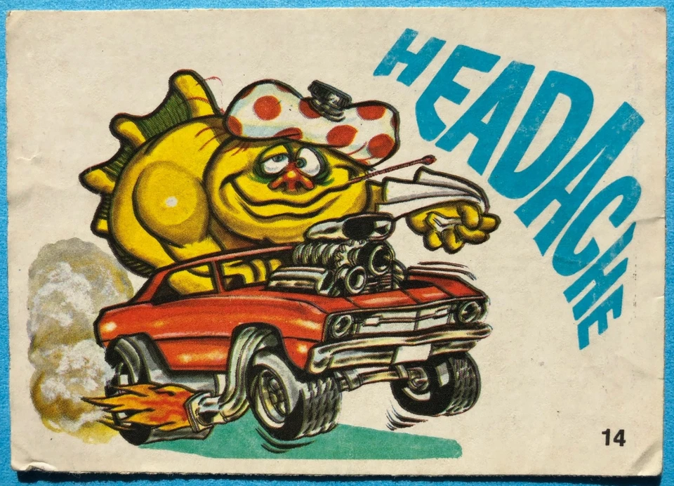 1973 Donruss Fabulous Odd Rods Stickers, Headache #14, VG - Image 1 of 2