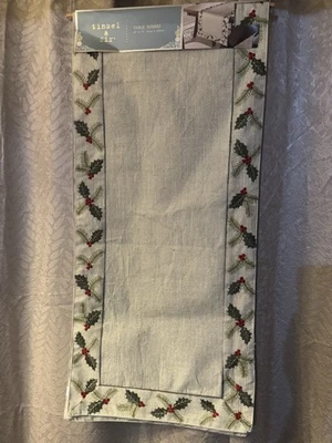 Shimmery Christmas Table Runner 16x72 - Image 1 of 4