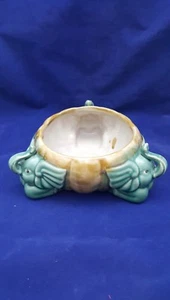 Vintage Green Elephant Pottery Planter Bowl - Picture 1 of 7