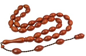 Darkening German Fiber Prayer Beads Oval, Alman Tesbih Misbaha 13.0x8.5mm 863 - Picture 1 of 14