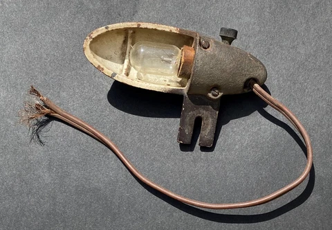 Old Vintage Cast Iron Commercial Industrial Night Light Fixture Shop Wall Sconce Cover