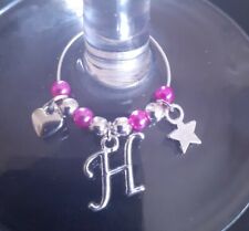 Birthday or Christmas gift, Personalised Wine / Gin Glass Charm, Initial choice